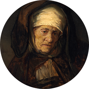 Hoofd van een Oude Vrouw, Volgeling van Rembrandt van Rijn
