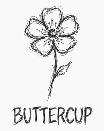 Minimalistisches Poster mit einer Strichzeichnung einer Butterblume – weiße Ausgabe von moveit store