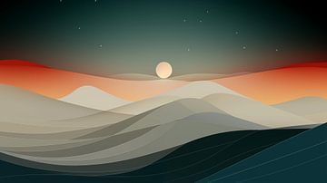 Abstract mountain landscape in geometric shapes by Black Coffee