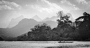 Fischer am Fluss Nam Ou, Laos