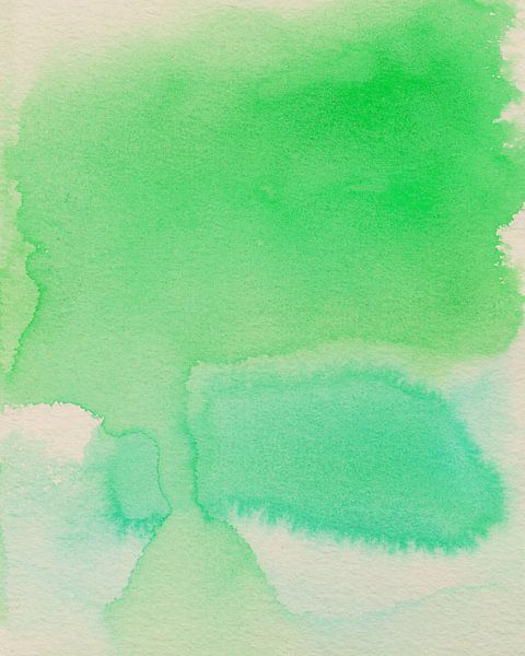Abstraktes buntes Aquarell in frischen grünen Farben von Dina Dankers