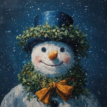 Sneeuwpop Onder Sterren van ARTEO Schilderijen