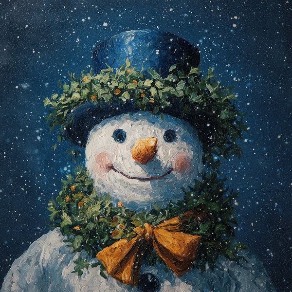 Sneeuwpop Onder Sterren van ARTEO Schilderijen