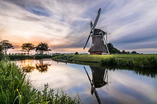 Zonsondergang bij de Krimstermolen