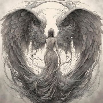 Angelic Love - Engel met Hartvormige Vleugels van Igniferae