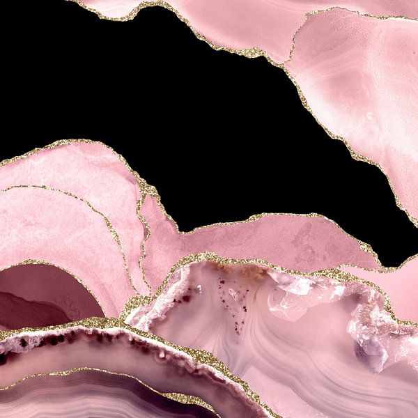 Blush &amp; Goud Agaat Textuur 03 van Aloke Design
