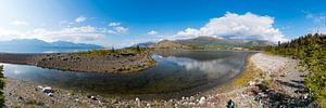 Kluane Lake Yukon, ultra panorama meer gezicht
