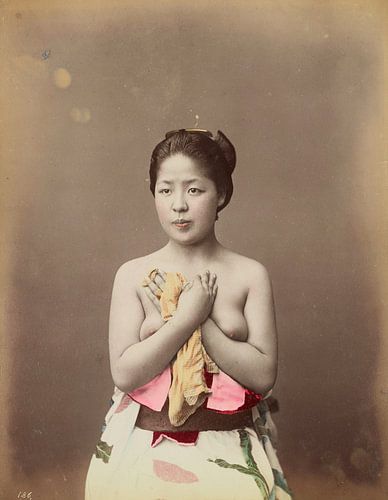 Topless vrouw, Vintage, Japan, 1800s