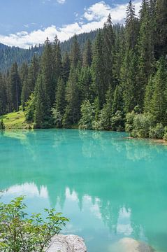 Green blue lake near Courchevel, France. by Christa Stroo photography