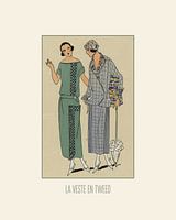La veste en tweed | Vintage fashion print | Historical Art Deco fashion design