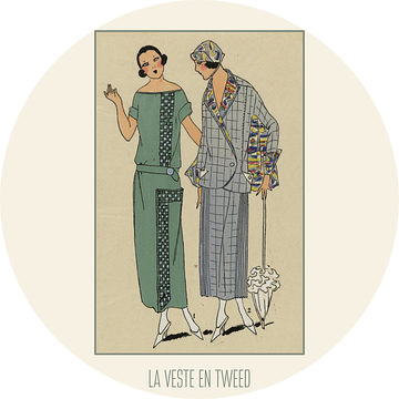 La veste en tweed | Vintage mode prent | Historische Art Deco  fashion  design van NOONY