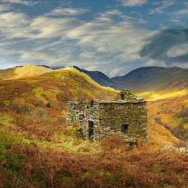 Ruinen in der zerklüfteten Landschaft, Lake District, Großbritannien von Rietje Bulthuis