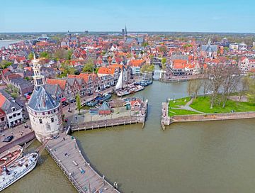 Luchtfoto van het stadje Hoorn in Nederland van Eye on You