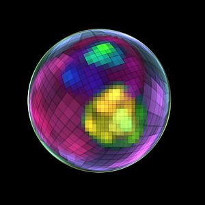 3d Render Illustration eines quadratischen geometrischen Musters