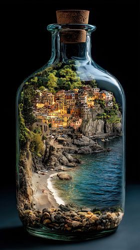 Der Gardasee in einer Glasflasche