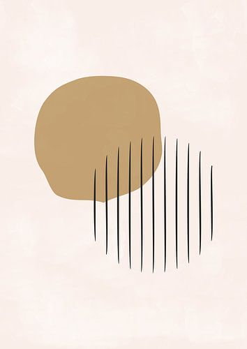 Formen in Ocker und Schwarz