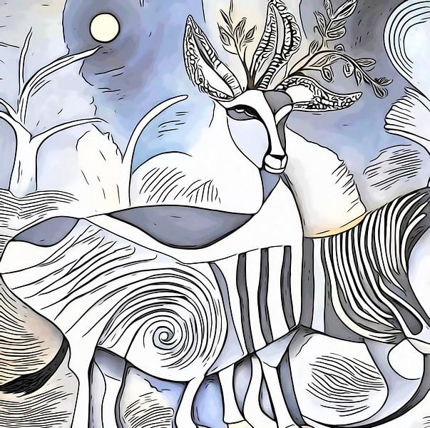 Op safari in Afrika, motief 7 van zam art