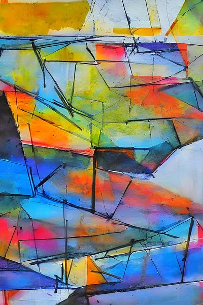 Abstracte muurschildering V van ArtDesign by KBK