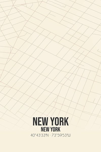 Alte Karte von New York (New York), USA. von Ortsdrucke