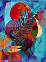 Colourful still life composition with leaf panicle