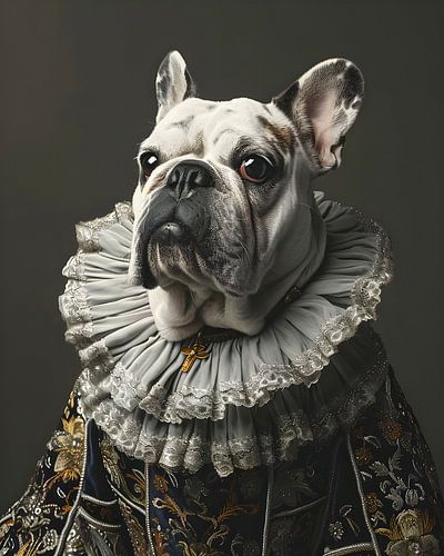 Vieux portrait de bouledogue anglais
