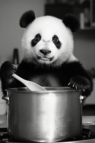 Panda in de keuken