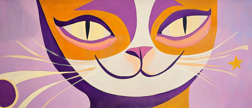 Colourful cat portraits in soft colours by Poster Art Shop