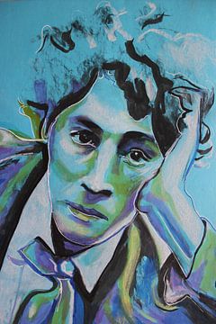 Portret van Marc Chagall van Helia Tayebi Art