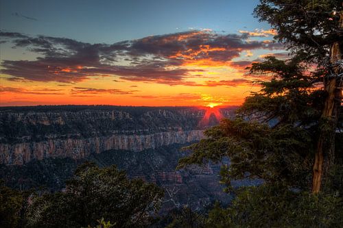 Zonsondergang bij de Grand Canyon
