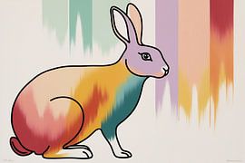 Motif abstrait coloré de lapin sur Art & Soul Creations