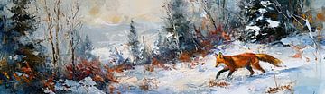 Peindre le renard sur la neige sur Caprices d'Art