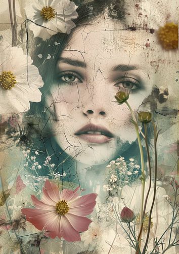 Femme dans un champ de fleurs