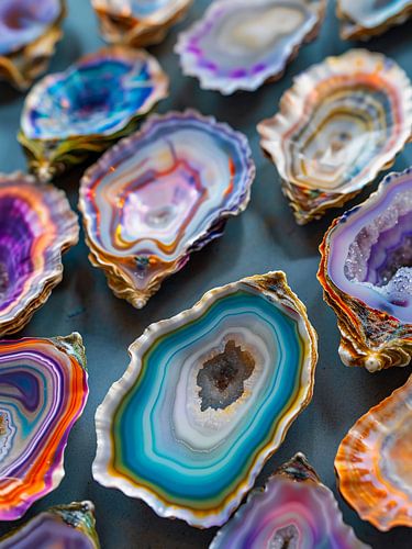 kleurrijke plakjes agaat