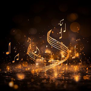 Golden musical notes by The Xclusive Art