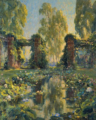 Colin Campbell Cooper-Lotus zwembad, glamour, Santa Barbara