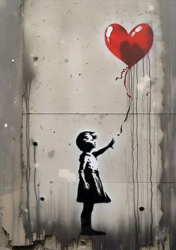 Meisje en de ballon x Banksy van abstract artwork