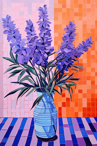 Moderne Bloemen van Abstract Schilderij