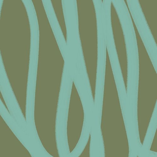 Lignes abstraites boho en vert menthe sur olive.