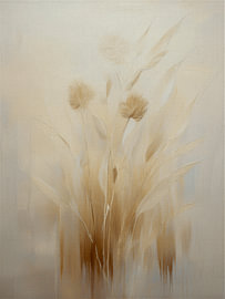 Serene dried flowers in calm, warm, natural shades