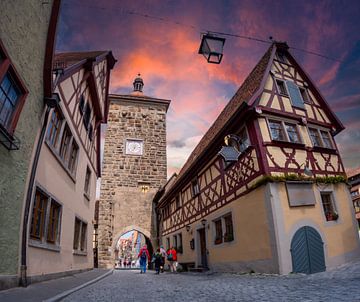 Oude binnenstad van Rothenburg ob der Tauber in Beieren, Duitsland van Animaflora PicsStock