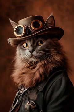 Steampunk Nebelung kat van Harry Hadders