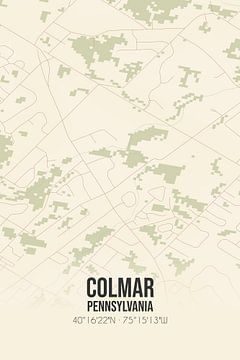 Vintage map of Colmar (Pennsylvania), USA. by MyCityPoster