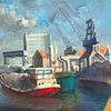 Frachtschiffe im alten Hafen von Dendermonde - Pieter Ringoot von Galerie Ringoot
