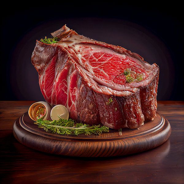 Lamm Kotelett auf einem Teller Illustration von Animaflora PicsStock