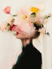 Modern abstract portret van Carla Van Iersel