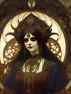Demonische vrouw in gothic stijl van Retrotimes