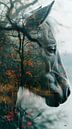 multiple exposure tussen dier en natuur van Gelissen Artworks thumbnail