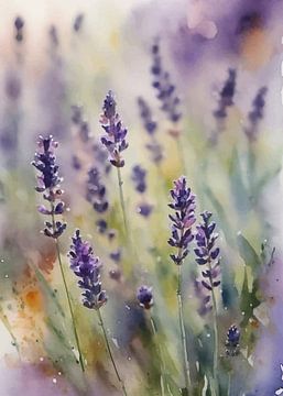 Lavender Watercolor Floral Painting