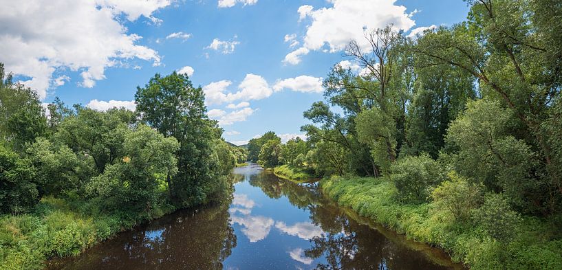 Rivierlandschap Schwarzer Regen in Viechtach, Neder-Beieren. van SusaZoom