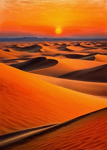 Sonnenuntergang in der arabischen Wüste von MIROKKU